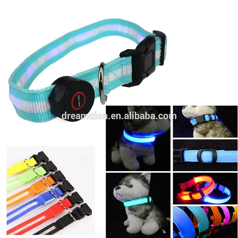 LED Light Glow Nylon Adjustable Colorful Pet DOG Puppy Cat Collar High Quality
