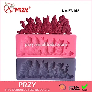 F3145 Seven Dwarfs DIY chocolate mold silicone bakeware fondant liquid silicone mold