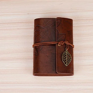 Fashion Vintage Decor Leather Six ring loose leaf clasp Notebook imitation leather Cover Travel Journal Book