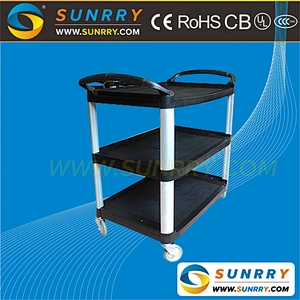 Quality and good price hotel trolley room service cart restaurant service cart PP service cart 3 Layers (SY-FSC31A SUNRRY)