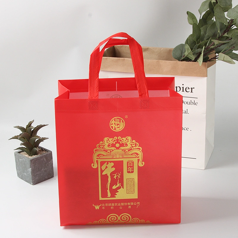 Supply professional red foldable reusable pp non woven tote shopping bag