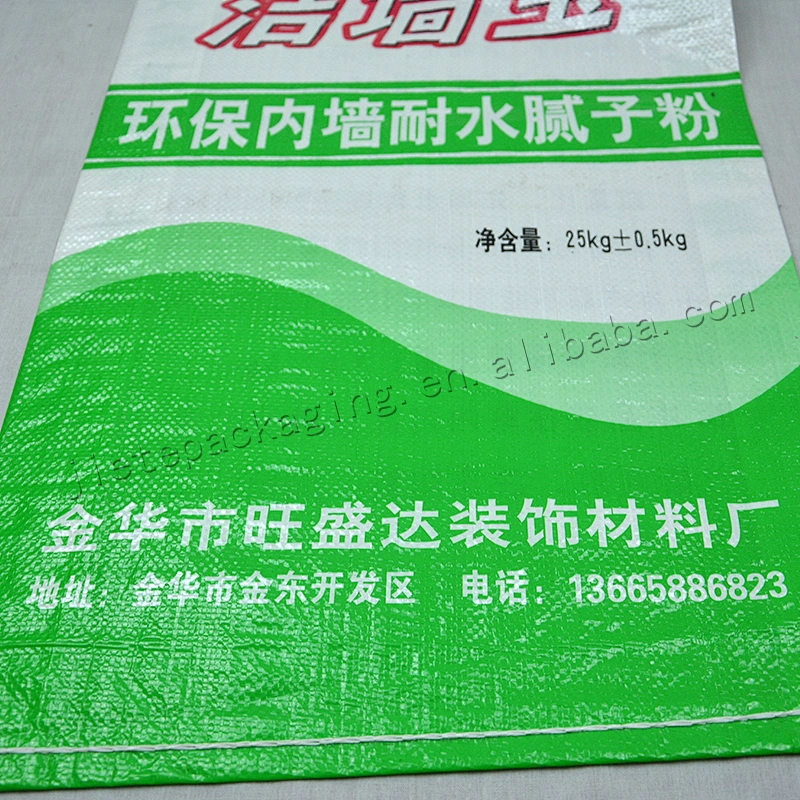 25kg white plastic dry mortar packaging sack pp woven cement bag