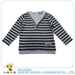 New design stripe pattern summer boys cotton print t shirt