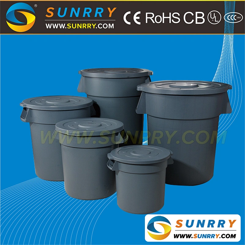 PE Recycle identifies container 166.5L Recycling Stations Gray Waste Containers made of PE (SY-RB34D SUNRRY)
