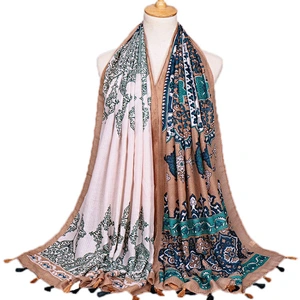 New designs made in turkey scarf good quality women cotton scarf