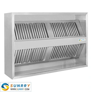 Commercial stainless steel low noise kitchen range cooker hood and kitchen chimney hood