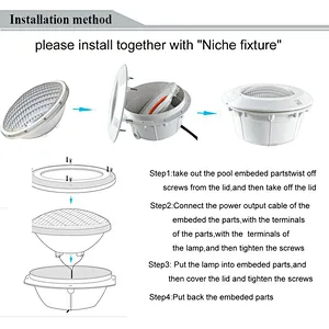 Commercial projector AC12V 35W RGB synchronous control IP68 waterproof par56 led pool light