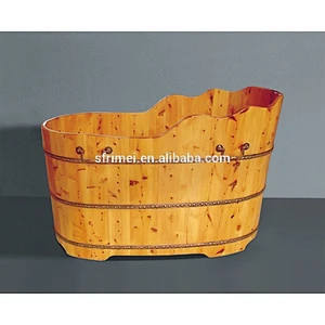 Alibaba Online Sale Durable Freestanding Cedar Wood Bathtub With Good Price
