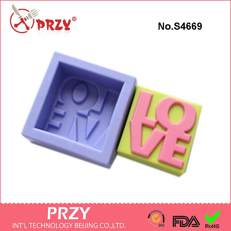 S4669 Valentine's Day LOVE soap mold Valentine's mold for soap food grade silicone mold for soap