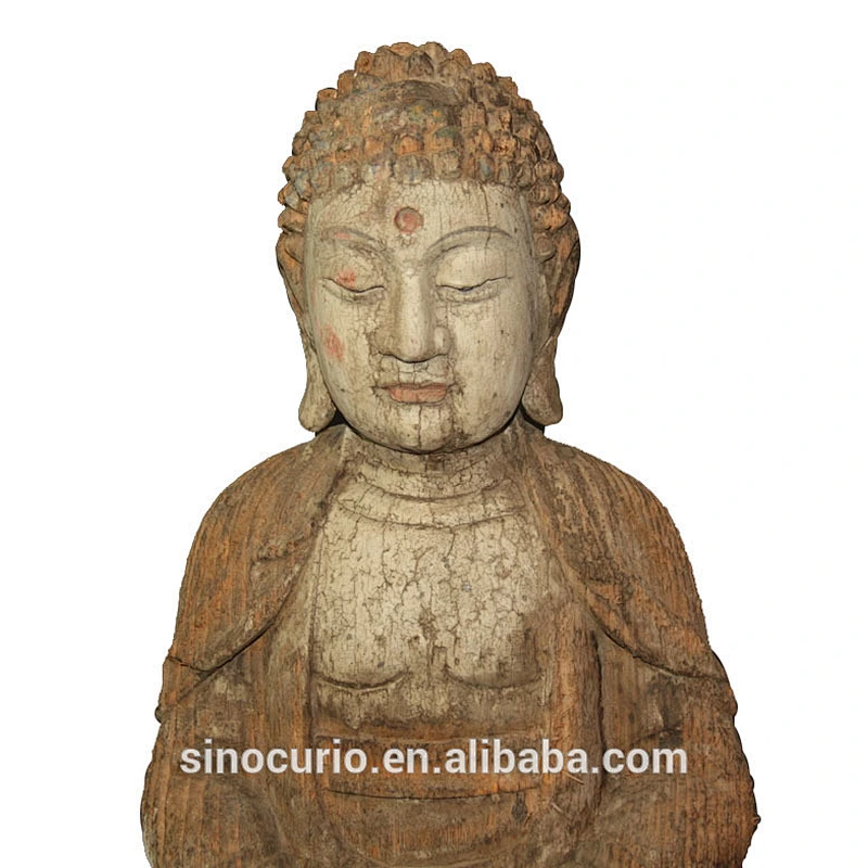 Antique Chinese Wood Sitting Buddha Statue