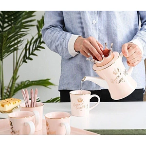 2019 Promotional Ceramic Tea Set Porcelain Cold Water Kettle Cup Set European Style Tea Cup Home Use