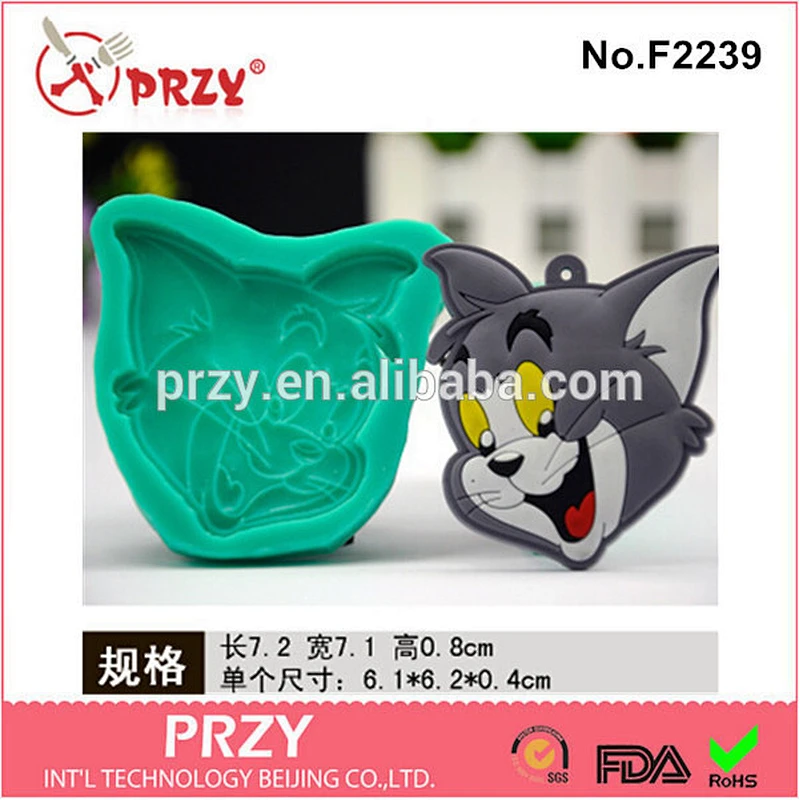 F2239 przy cupcake cat silicone mold for fondant