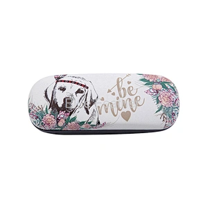 Bohemian Dog Print Hard Glasses Case for Everyday Use