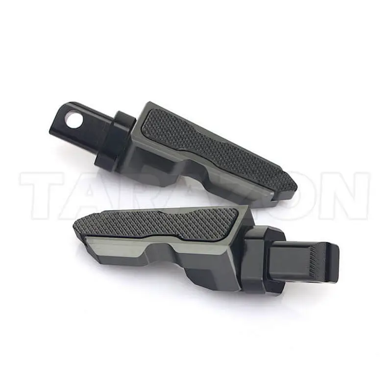 Aftermarket knurled motorcycle passenger foot pegs