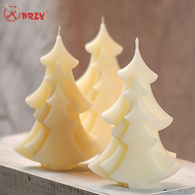 Creative 3d Christmas Tree shaped candle mold silicone DIY handmade soap silicone molds