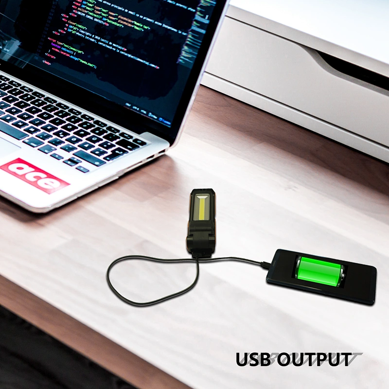 2018 3.7v2000mAh li-ion battery 5W COB flash light USB rechargeable worklinght lamp