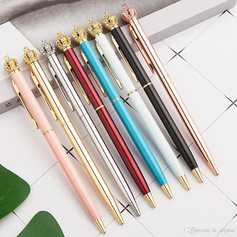 wholesale simple metal ballpoint Pen with crown shape For School Stationery Office Supplies