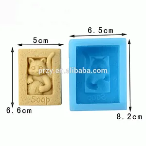 Rectangular cartoon cat silicone soap mold chocolate mold