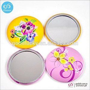 Guangzhou supplier tinplate round glass mirror