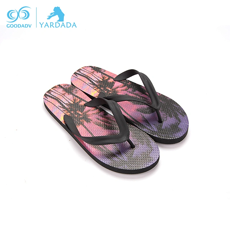 Personalized special material landscape upper women beach slipper flip flops