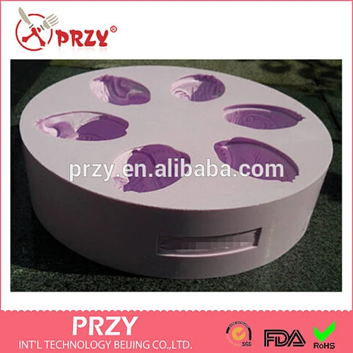 S7015 3D 6 cavity sea shell silicone soap mould sea shell handmade fondant soap mould sea shell decorative mold soap
