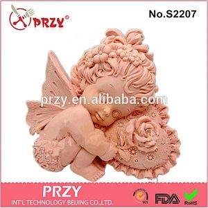 DIY handmade Heart Valentine Angel Girl set2 silicone soap molds for soap making