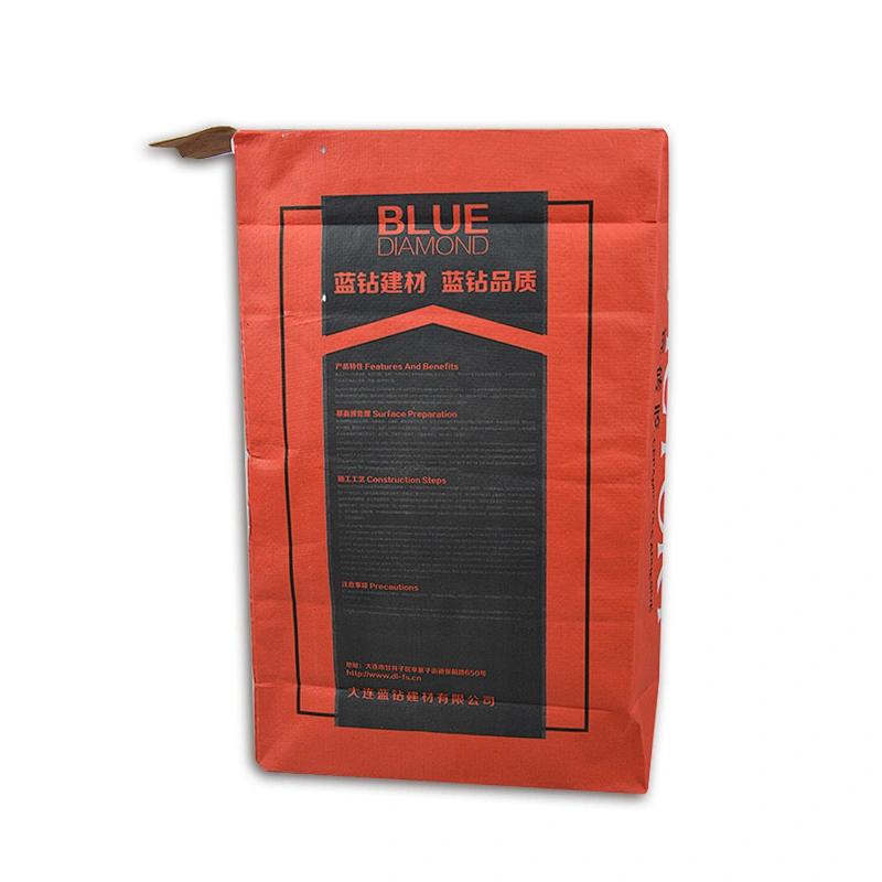 Kraft paper valve bags with block bottom for packing cement, tile adhesive, mortar