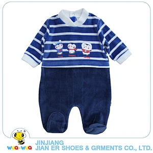 Fashion design baby boy knitted winter romper with collar