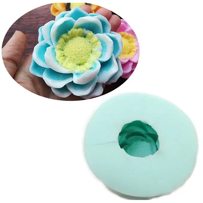 HC0022 3d Magnolia flower soap Mold handmade silicone candle mold przy