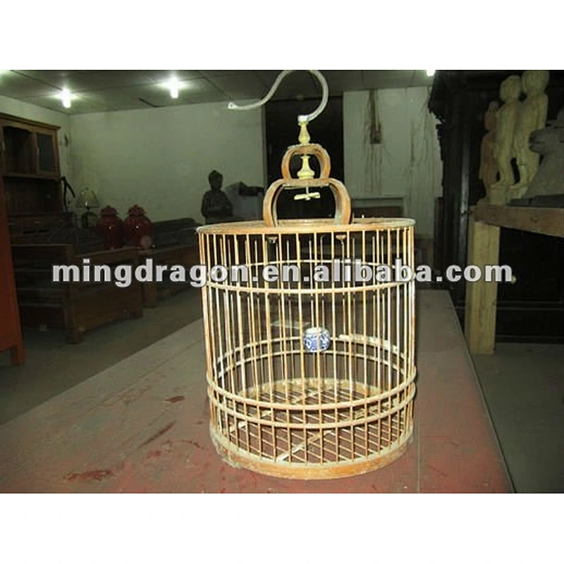 Chinese antique bamboo hanging birdcage