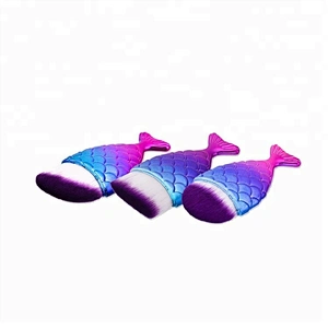 Mermaid 3pcs Cosmetic Foundation Cheek Makeup Brush Set