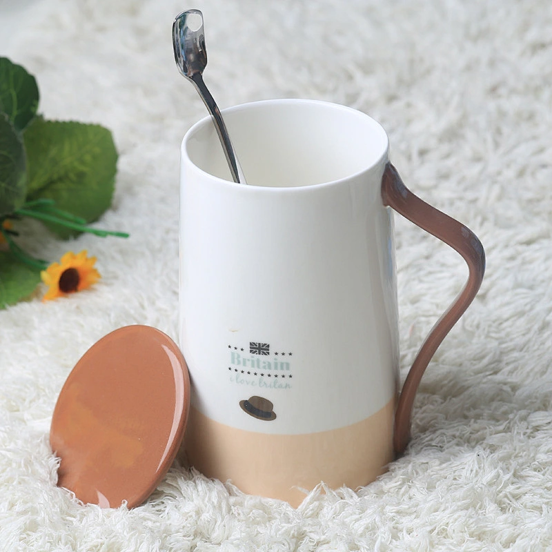 High sublimation ceramic mug with spoon