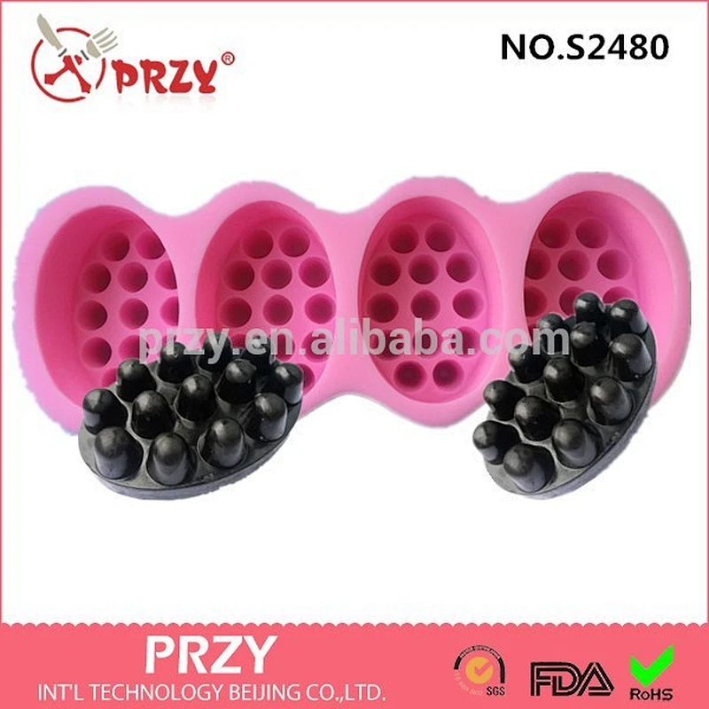 4 cavity massage silicone soap mold silicone molds for soap 3d silicone soap mold