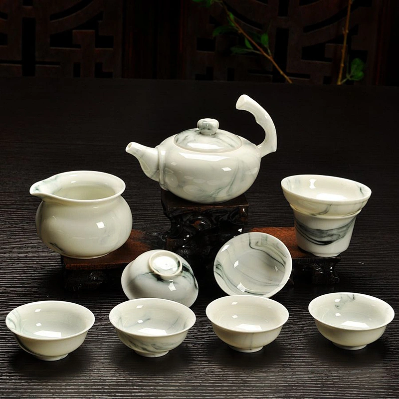 Crystal chinese paintings pattern porcelain cup sets for business box