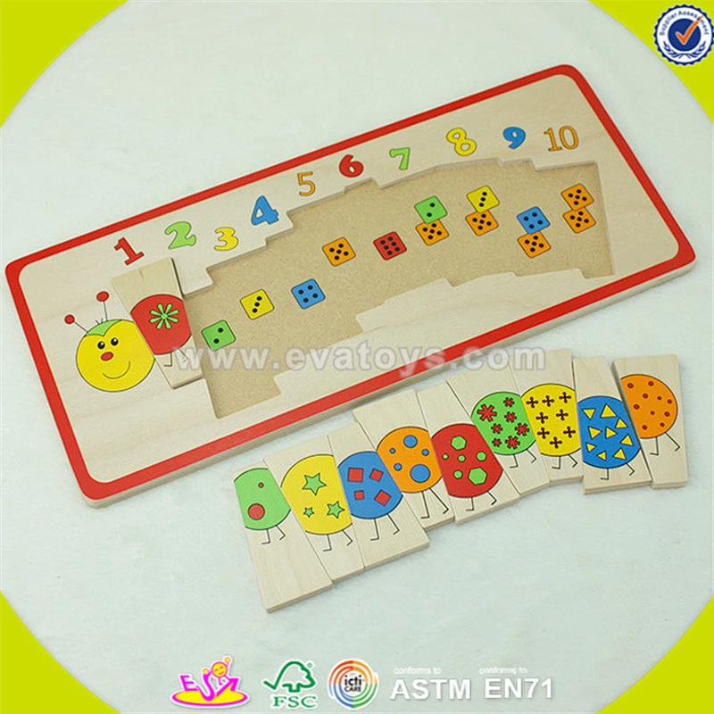 wholesale hot kids wooden puzzle toy interesting baby wooden caterpillar shape puzzle toy nice baby puzzle toy W14L019