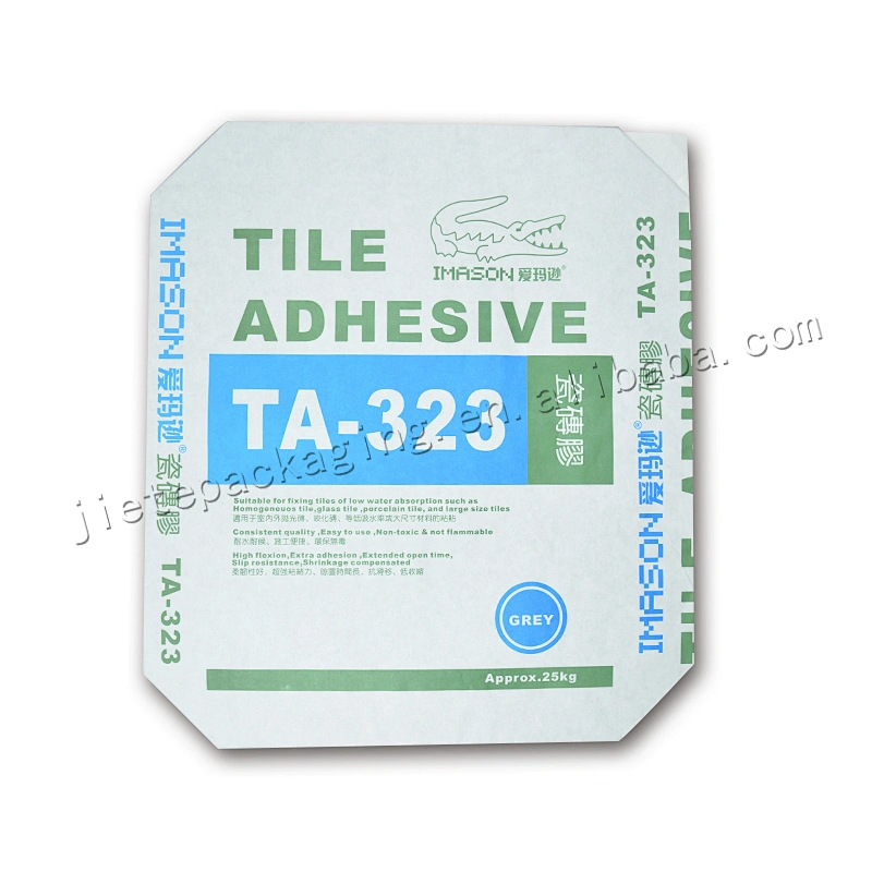 Customized multilayer kraft paper cement bag for packing 25kg mortar,lime,tile adhesive