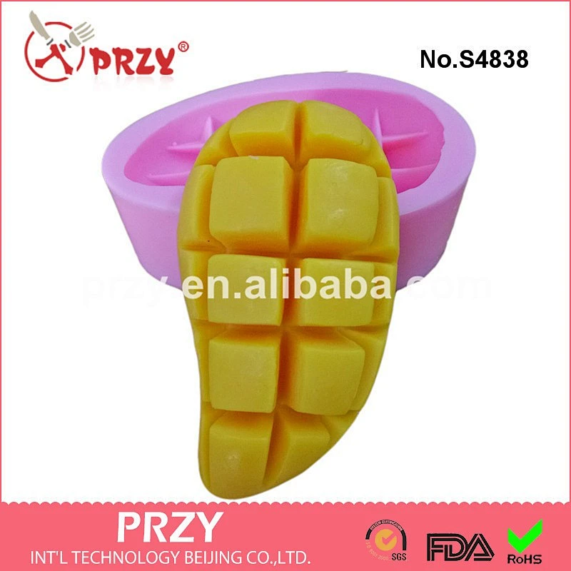 S4838 silicone cake mold 3d mango fruit shape soap cake decorating mold