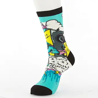 high quality fashion street printing cartoon crew socks