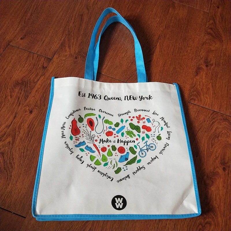 Custom colored printing pp woven plastic shopping bag