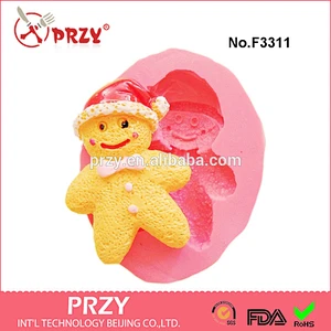 F3311 Christmas Gingerbread Man Cookie mold silicone rubber mold cake mold