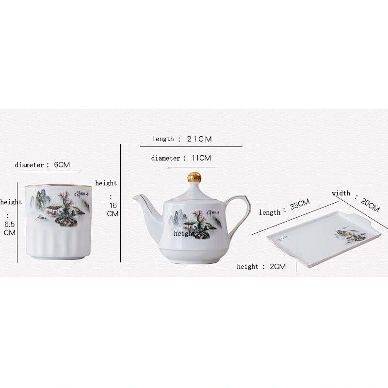 wholesale price watered kettle drinkware sets which tray and cup and bottle
