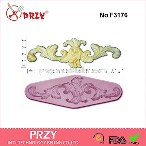 F3176 scroll scrolls 3 craft sugar silicone rubber mould craft silicone fondant mold