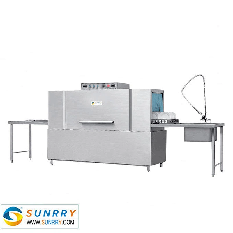 Professional double cylinder and spray tunnel type electric automatic detergent freshener dishwasher