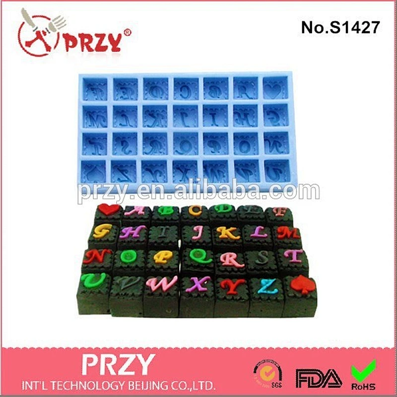 letters printed handmade silicone soap mold