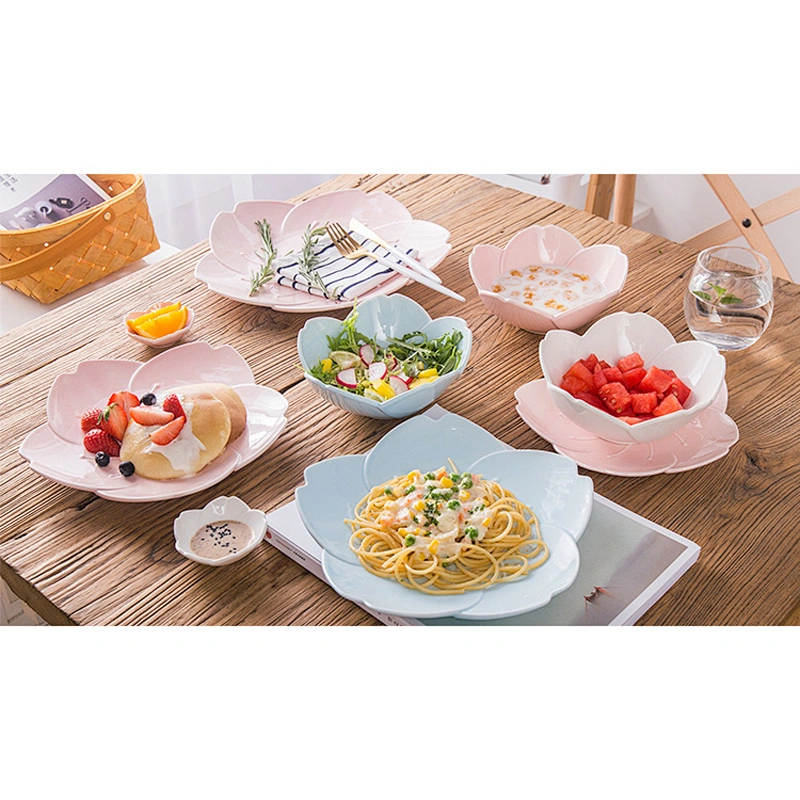 陶瓷板日本樱花创意陶器及陶瓷餐具简易食品碟樱花碟