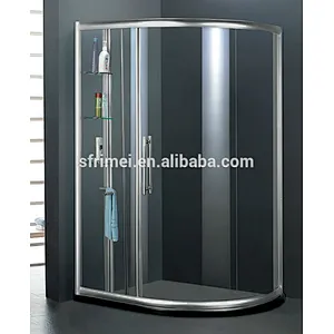 China Supplier Sector Shape Corner Enclose Portable Shower Room Shower Cabin Without Tray
