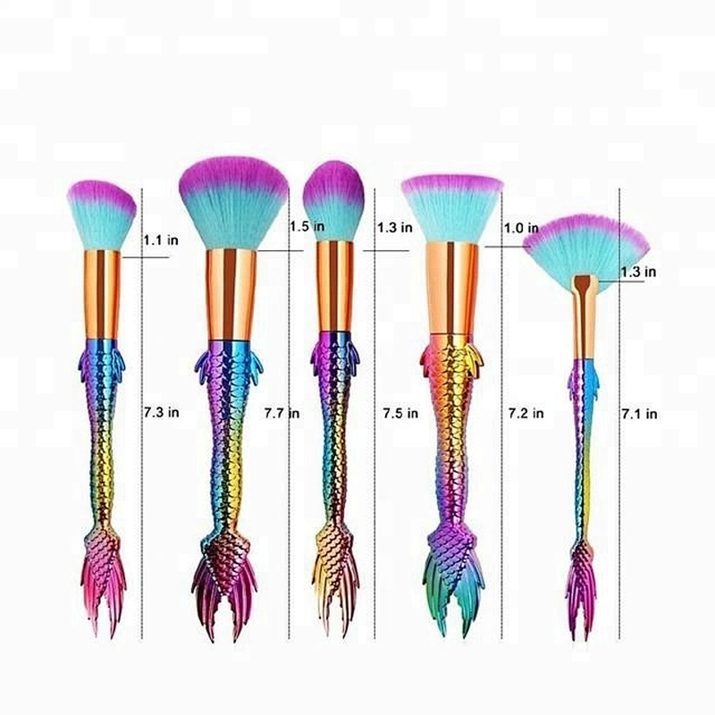 Glitter Fish Designer Makeup Brush Set With Bag