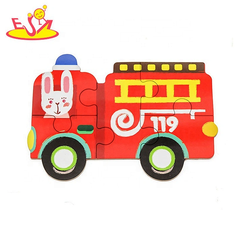 2019 New hottest 6 pattern wooden car jigsaw puzzles for children W14N010