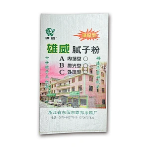 Customized wholesale recycled white plastic pp woven bag for Wall putty powder