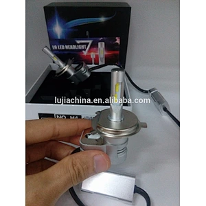 Popular auto h4 led headlight HB4 9003 turbo fan all in one t5 cob P7 h11 9005 h7 6000lm car motorcycle Lujia headlight bulb